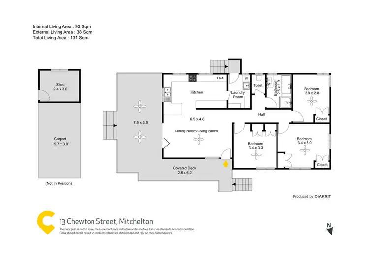 Floorplan of Homely house listing, 13 Chewton Street, Mitchelton QLD 4053