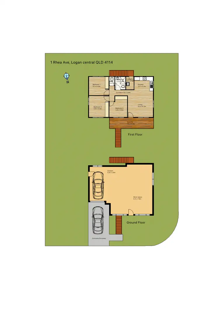 Floorplan of Homely house listing, 1 Rhea Aveune, Logan Central QLD 4114