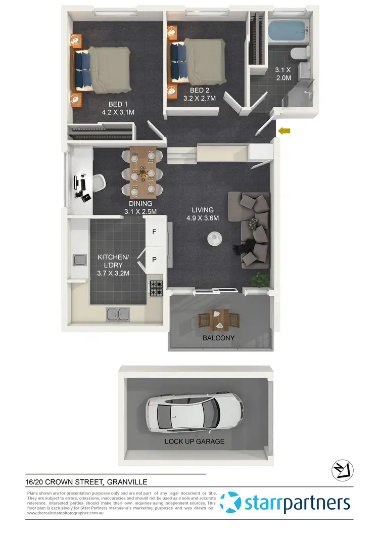 Floorplan of Homely unit listing, 16/20 Crown Street, Granville NSW 2142
