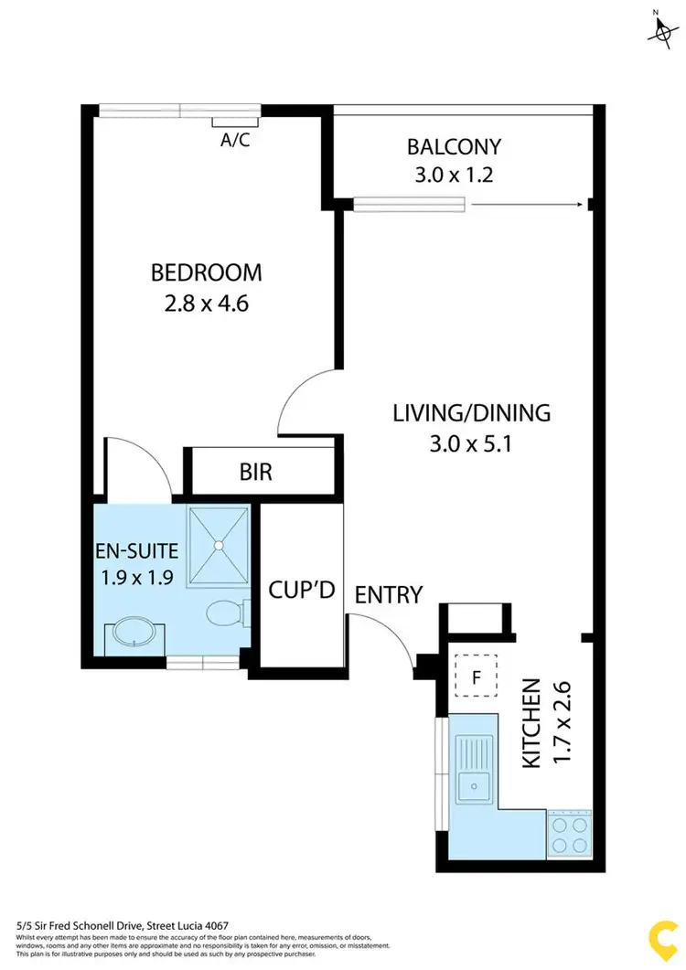Floorplan of Homely apartment listing, 5/5 Sir Fred Schonell Drive, St Lucia QLD 4067