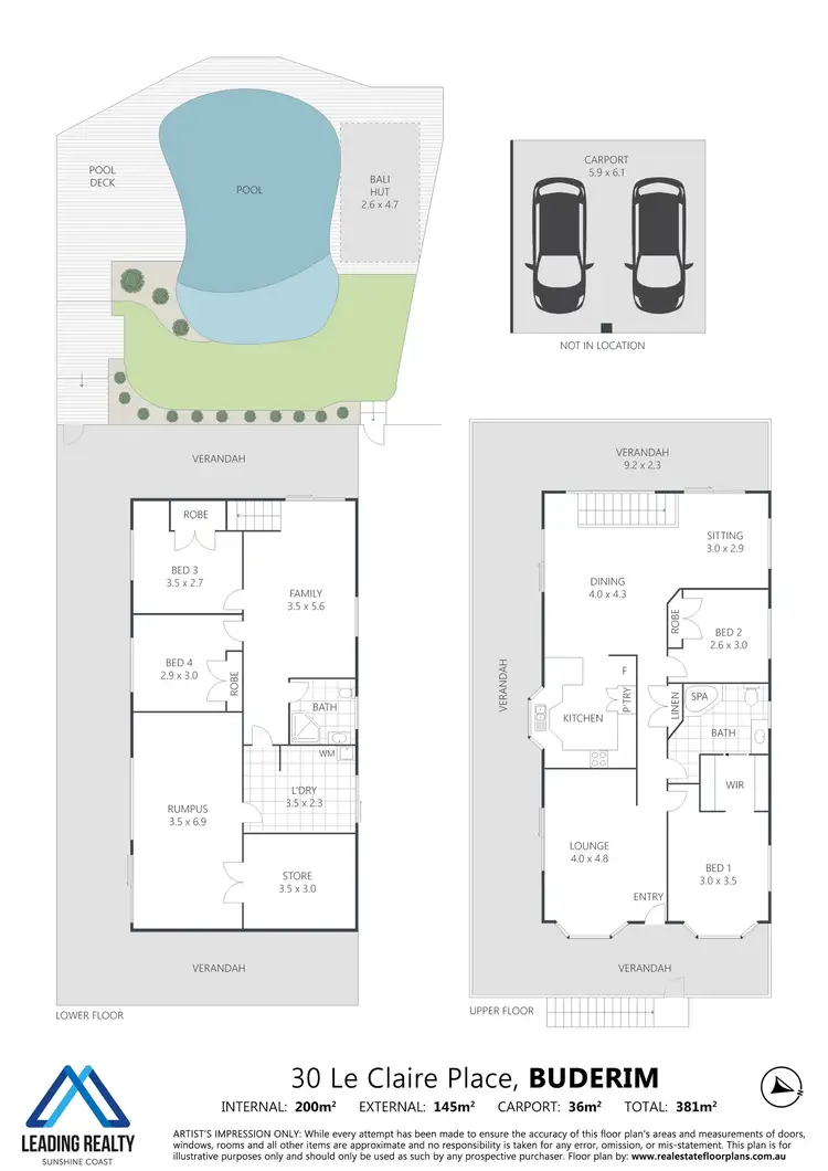 Floorplan of Homely house listing, 30 Le Claire Pl, Buderim QLD 4556