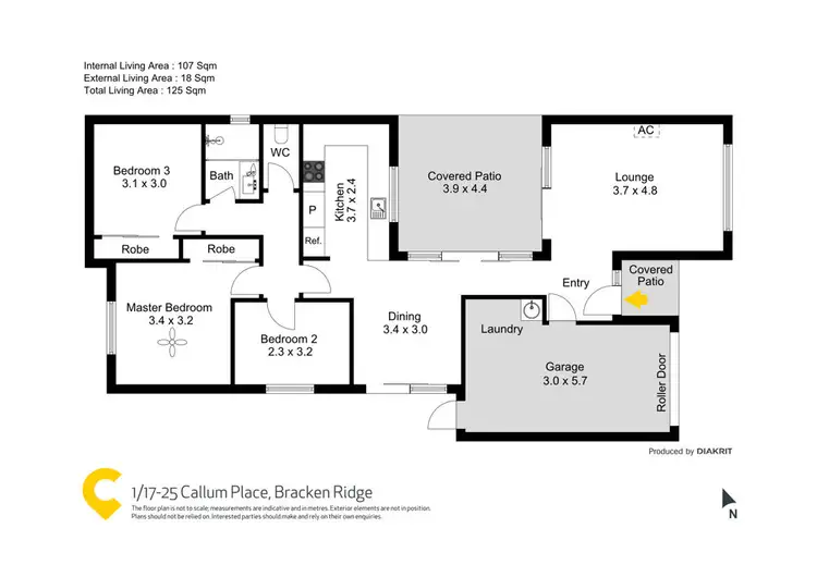 Floorplan of Homely unit listing, 1/17-25 Callum Place, Bracken Ridge QLD 4017