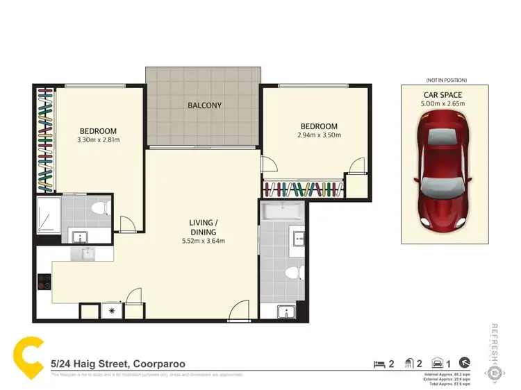 Floorplan of Homely unit listing, 5/24 Haig Street, Coorparoo QLD 4151