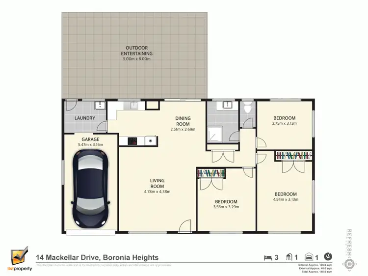 Floorplan of Homely house listing, 14 Mackellar Dr, Boronia Heights QLD 4124