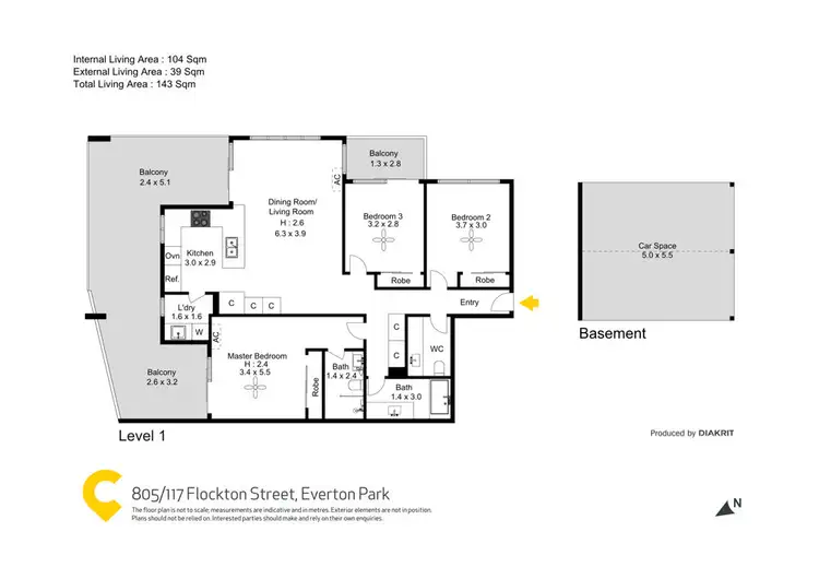 Floorplan of Homely unit listing, 805/117 Flockton Street, Everton Park QLD 4053