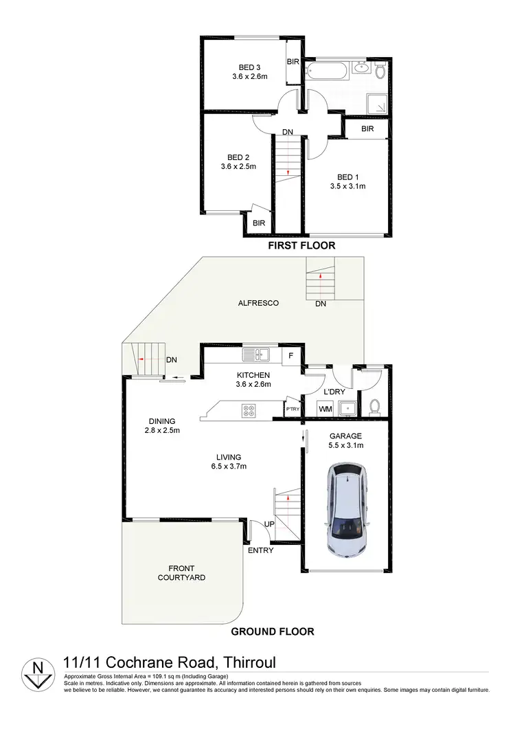 Floorplan of Homely townhouse listing, 11/11 Cochrane Road, Thirroul NSW 2515