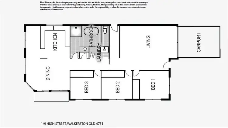 Floorplan of Homely unit listing, 1/9 High Street, Walkerston QLD 4751