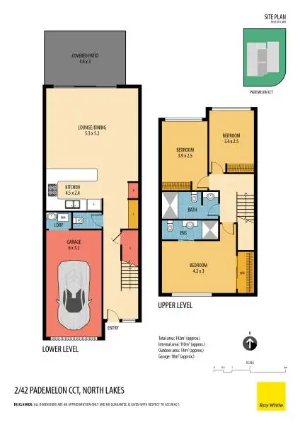 Floorplan of Homely townhouse listing, 2/42 Pademelon Circuit, North Lakes QLD 4509