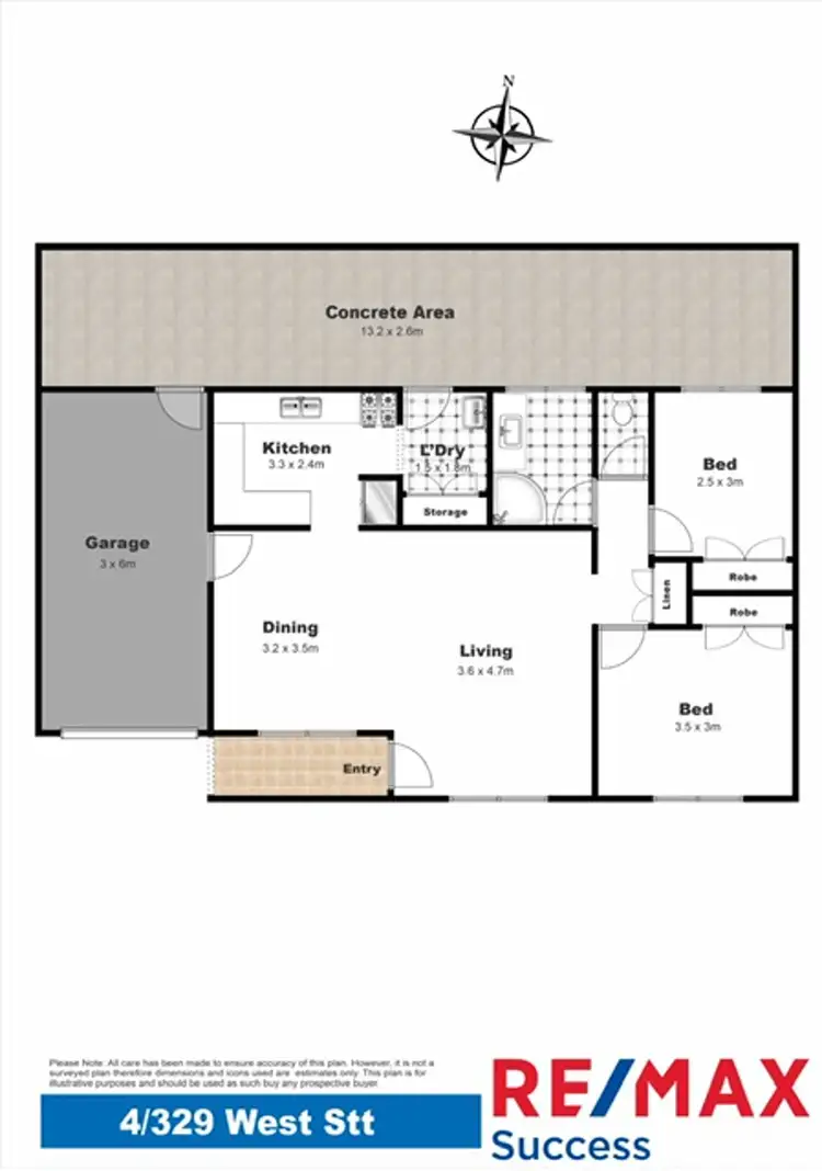 Floorplan of Homely unit listing, 4/329 West Street, Harristown QLD 4350