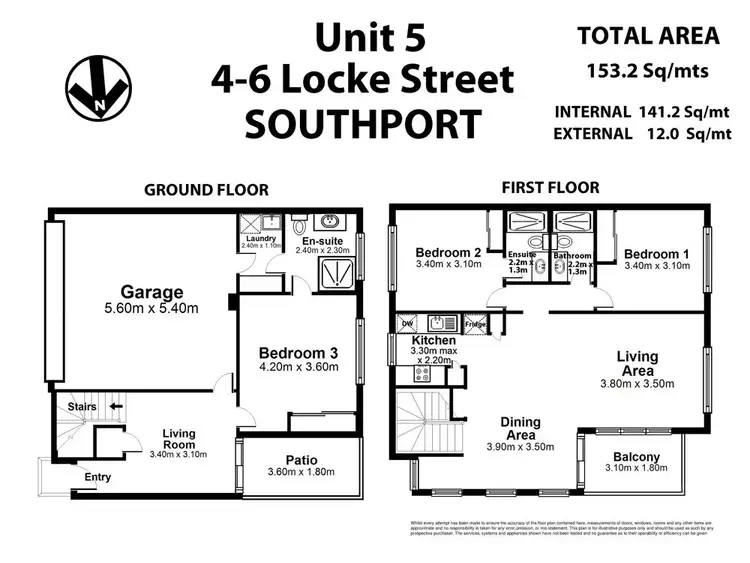Floorplan of Homely townhouse listing, 5/4 Locke Street, Southport QLD 4215