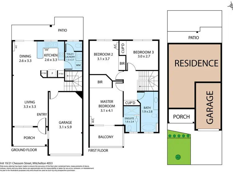 Floorplan of Homely townhouse listing, 19/21 Chessom Street, Mitchelton QLD 4053