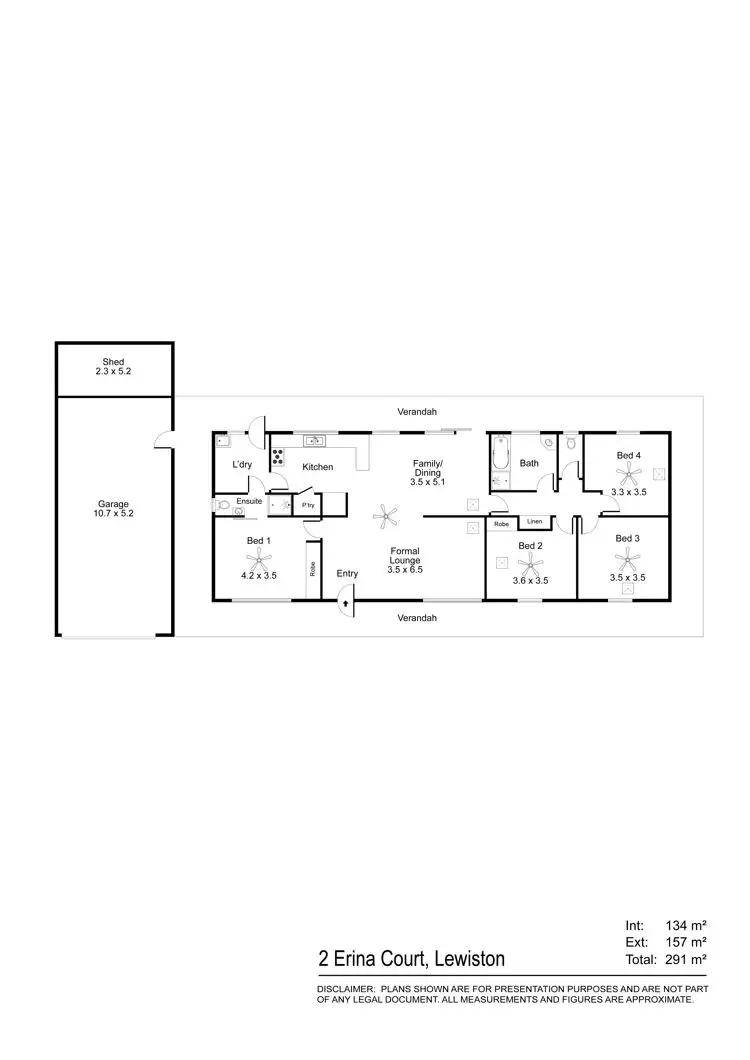 Floorplan of Homely house listing, 2 Erina Court, Lewiston SA 5501