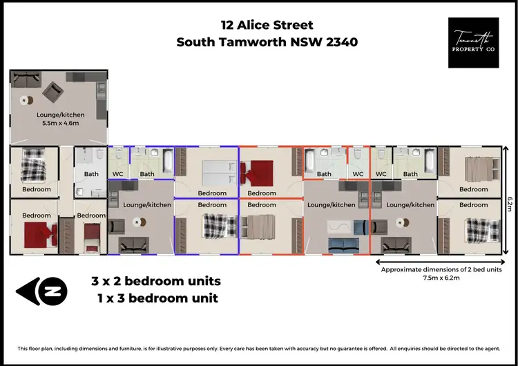Floorplan of Homely block of units listing, 1-4/12 Alice Street, Tamworth NSW 2340