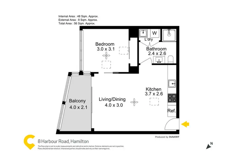 Floorplan of Homely apartment listing, 11603/8 Harbour Road, Hamilton QLD 4007