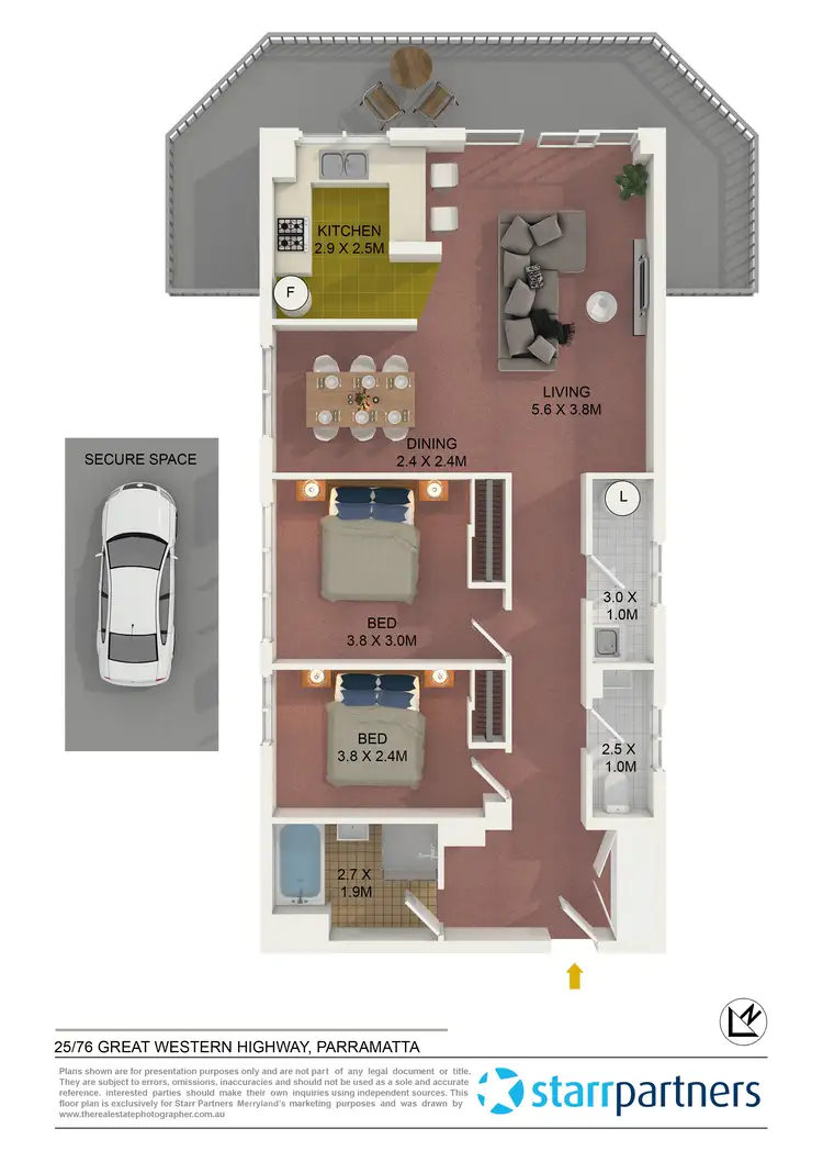 Floorplan of Homely unit listing, 25/76 Great Western Highway, Parramatta NSW 2150