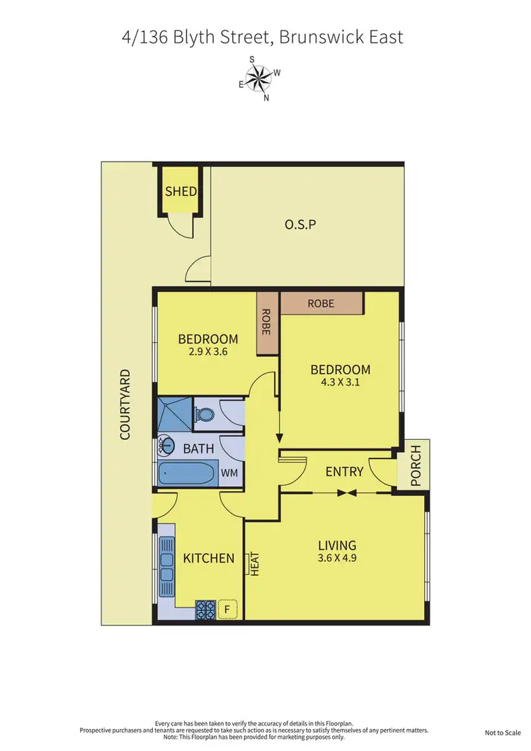 Floorplan of Homely unit listing, 4/136 Blyth Street, Brunswick East VIC 3057