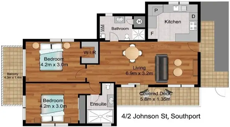 Floorplan of Homely unit listing, 4/2 Johnston Street, Southport QLD 4215