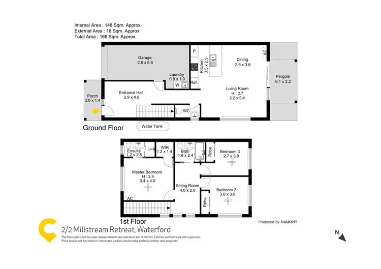 Floorplan of Homely townhouse listing, z2/2 Millstream Retreat, Waterford QLD 4133