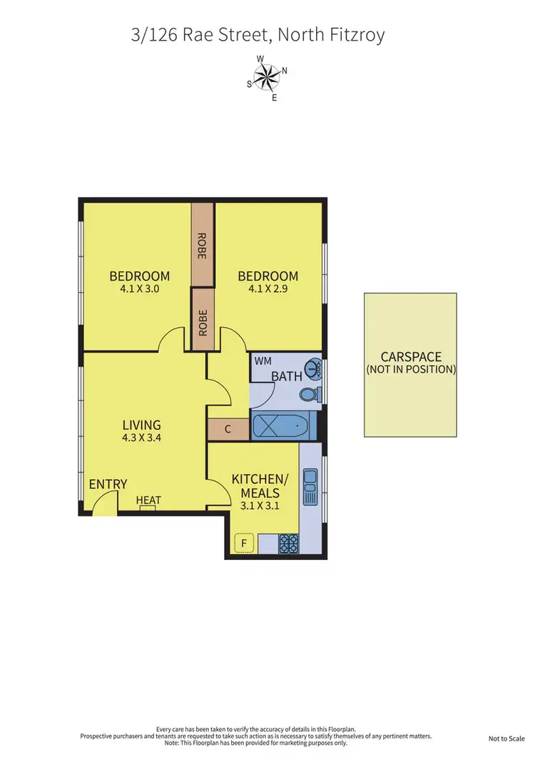 Floorplan of Homely apartment listing, 3/126 Rae Street, Fitzroy North VIC 3068