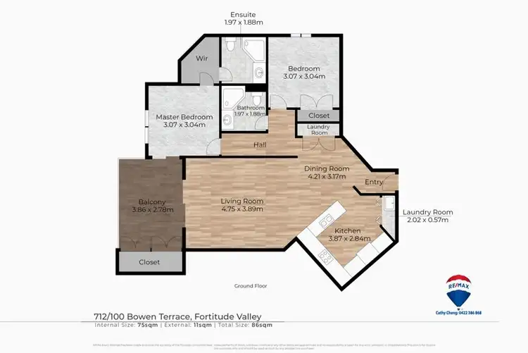 Floorplan of Homely apartment listing, 712/100 Bowen Terrace, Fortitude Valley QLD 4006