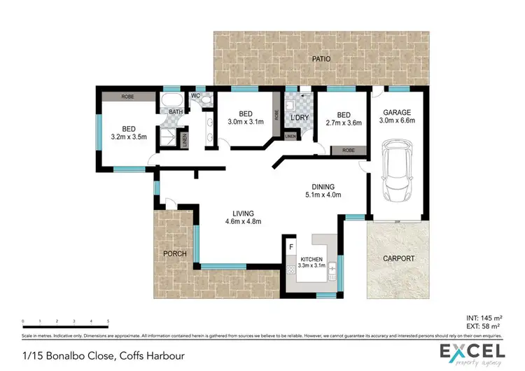 Floorplan of Homely house listing, 1/15 Bonalbo Close, Coffs Harbour NSW 2450