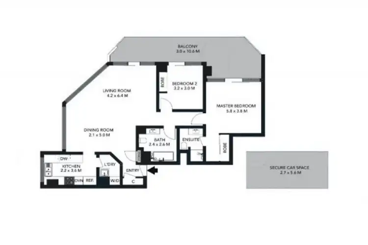 Floorplan of Homely unit listing, 54/2916 Gold Coast Highway, Surfers Paradise QLD 4217