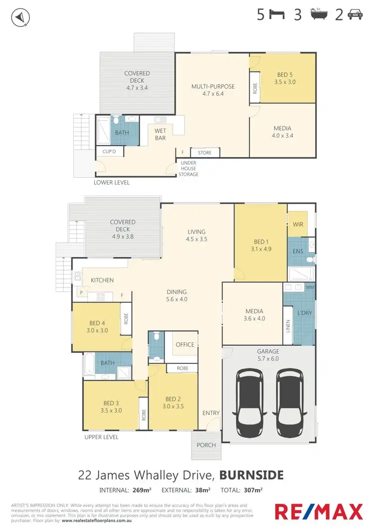 Floorplan of Homely house listing, 22 James Whalley Drive, Burnside QLD 4560