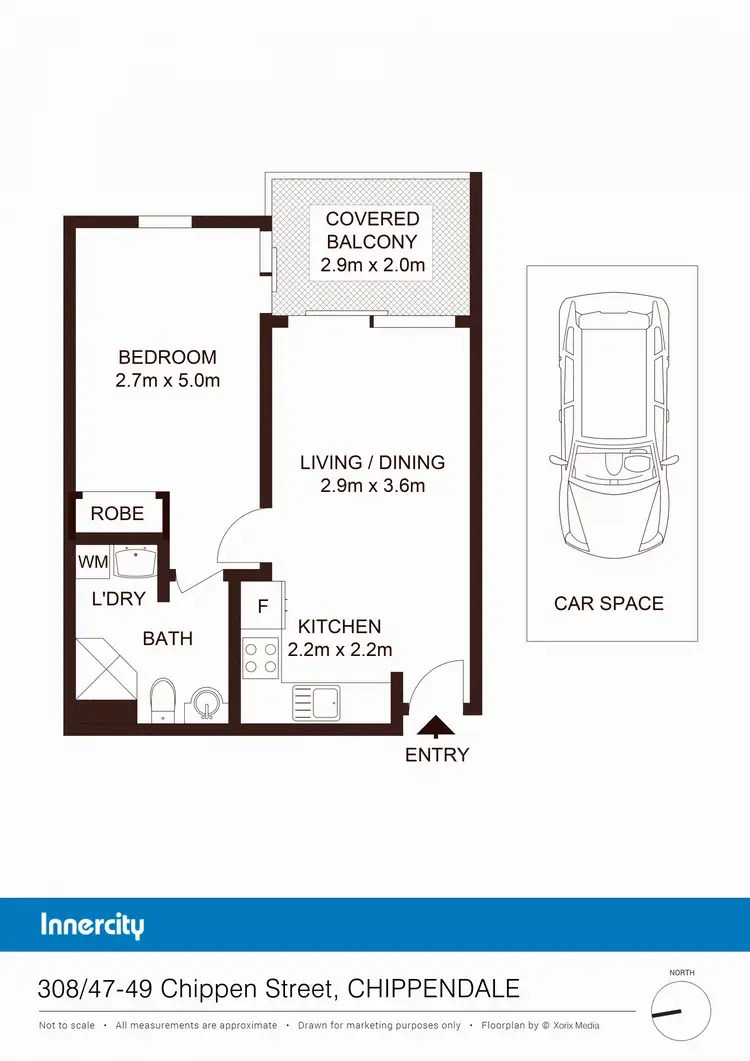Floorplan of Homely apartment listing, 308/47-49 Chippen St, Chippendale NSW 2008