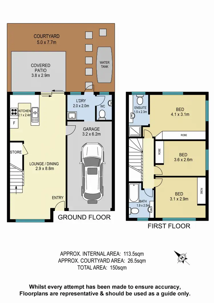 Floorplan of Homely townhouse listing, 2/29 Buller Street, Everton Park QLD 4053