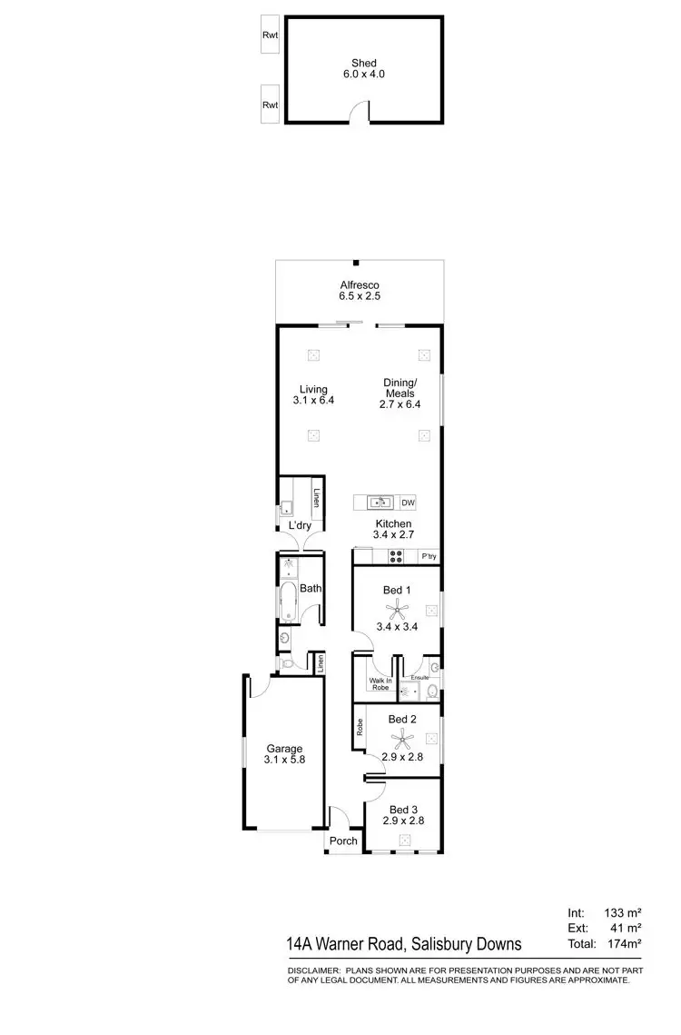 Floorplan of Homely house listing, 14A Warner Road, Salisbury Downs SA 5108