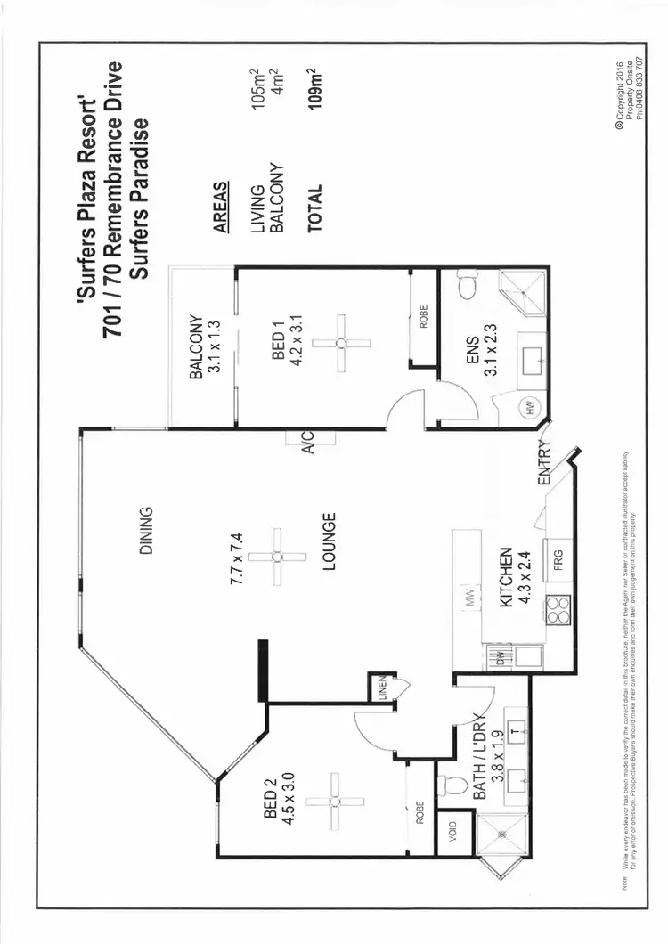 Floorplan of Homely apartment listing, 70 Remembrance Drive, Surfers Paradise QLD 4217