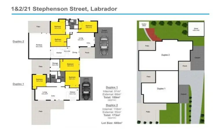 Floorplan of Homely semi-detached listing, 1/21 Stephenson Street, Labrador QLD 4215
