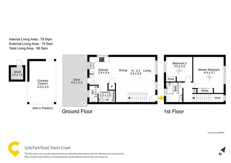 Floorplan of Homely townhouse listing, 5/45 Park Road, Slacks Creek QLD 4127