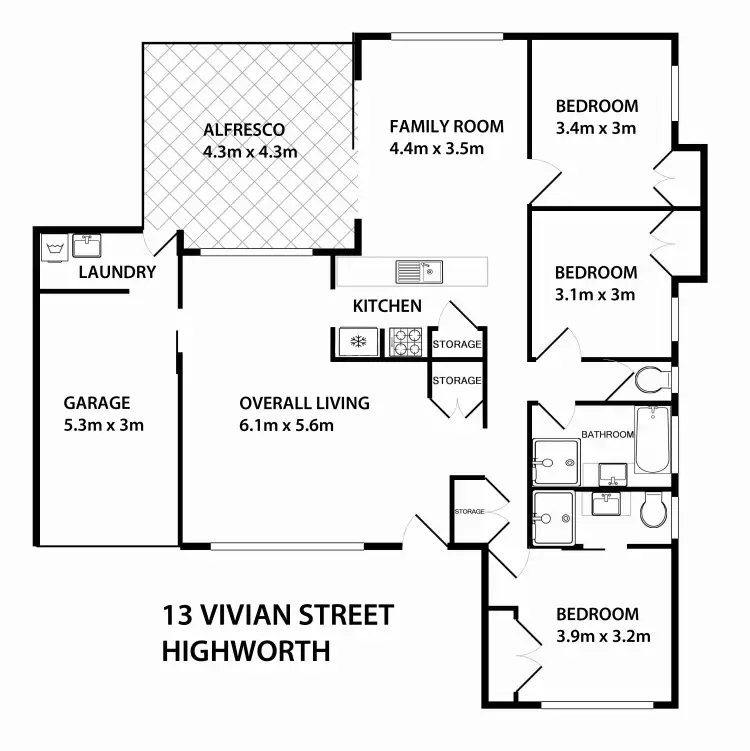Floorplan of Homely house listing, 13 Vivian Street, Highworth QLD 4560