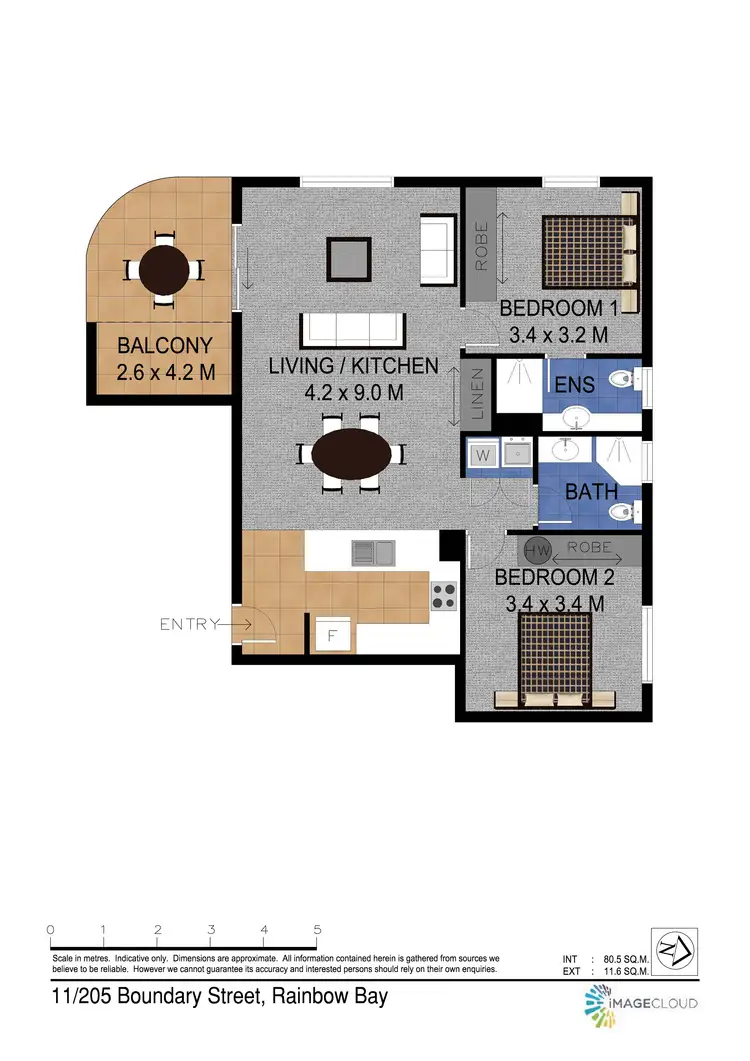 Floorplan of Homely apartment listing, 11/205 Boundary Street, Rainbow Bay QLD 4225