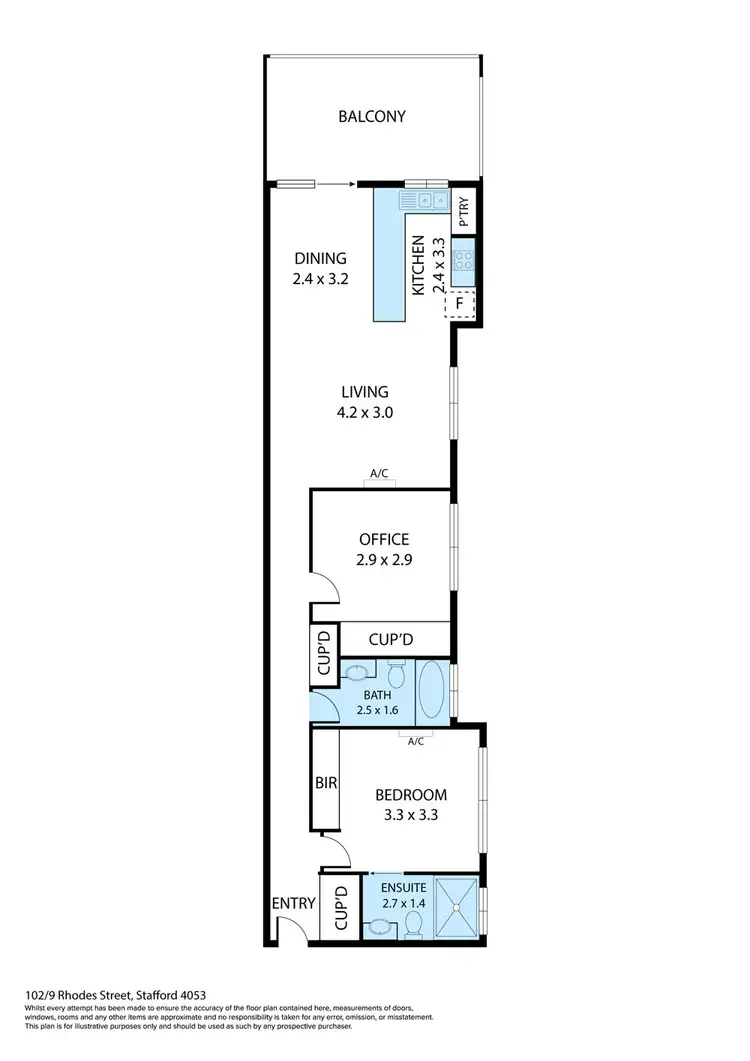 Floorplan of Homely apartment listing, 102/9 Rhodes Road, Stafford QLD 4053