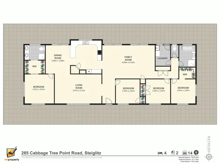 Floorplan of Homely rural property listing, 281b Cabbage Tree Point Rd, Steiglitz QLD 4207