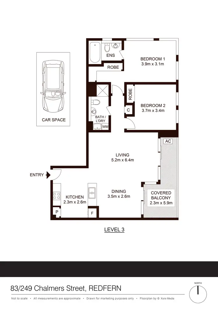 Floorplan of Homely apartment listing, 83/249-259 Chalmers St, Redfern NSW 2016