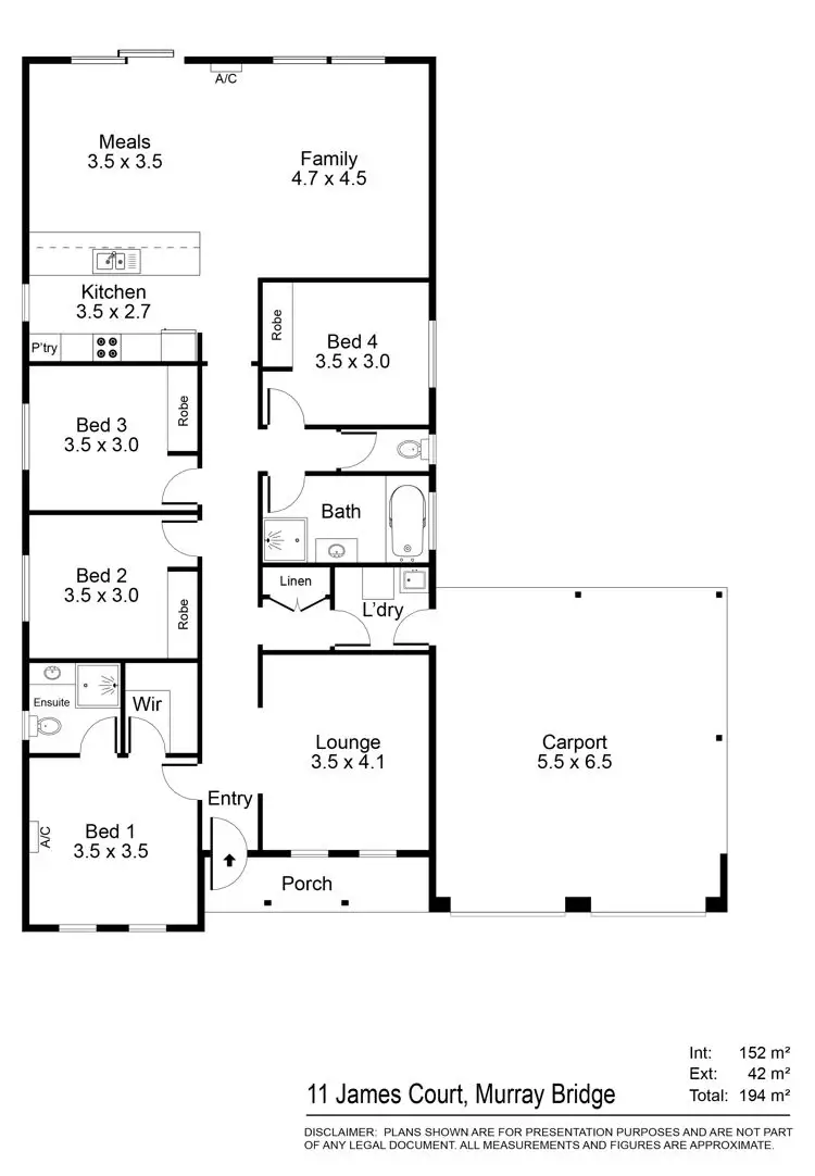 Floorplan of Homely house listing, 11 James Court, Murray Bridge SA 5253