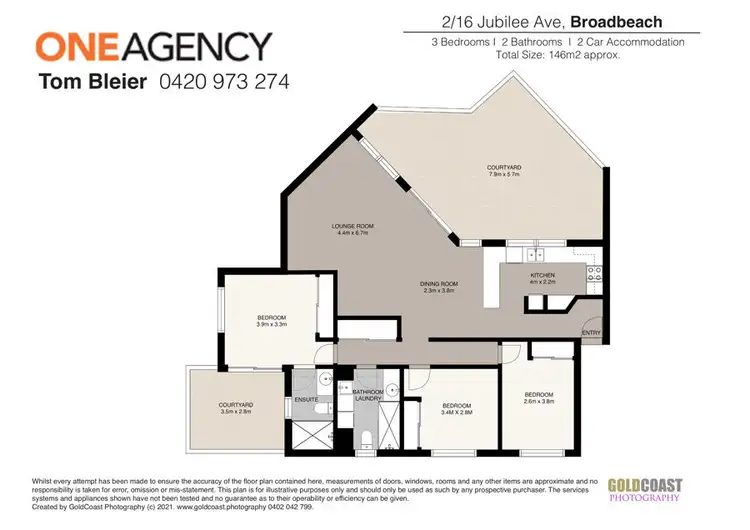Floorplan of Homely unit listing, 2/16 Jubilee Avenue, Broadbeach QLD 4218