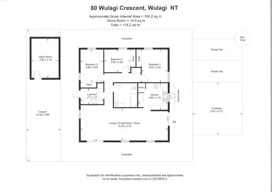 Floorplan of Homely house listing, 80 Wulagi Crescent, Wulagi NT 812