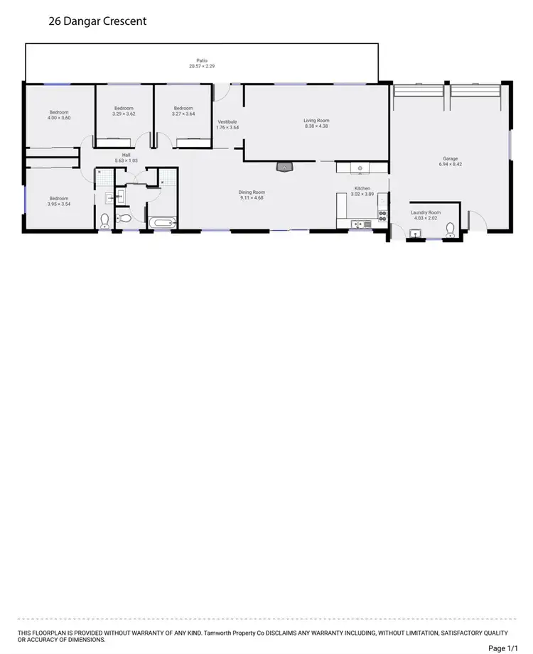 Floorplan of Homely house listing, 26 Dangar Crescent, Tamworth NSW 2340