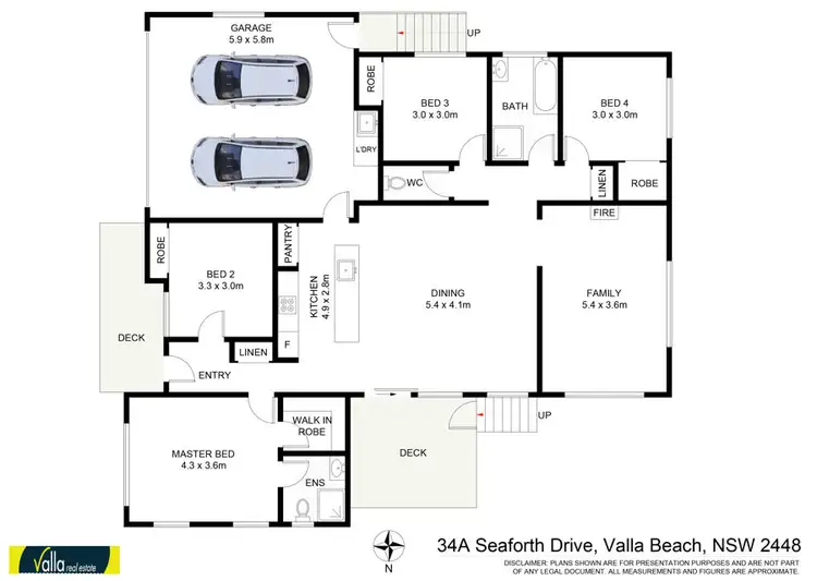 Floorplan of Homely house listing, 34A Seaforth Drive, Valla Beach NSW 2448