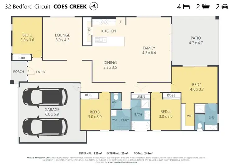 Floorplan of Homely house listing, 32 Bedford Circuit, Coes Creek QLD 4560