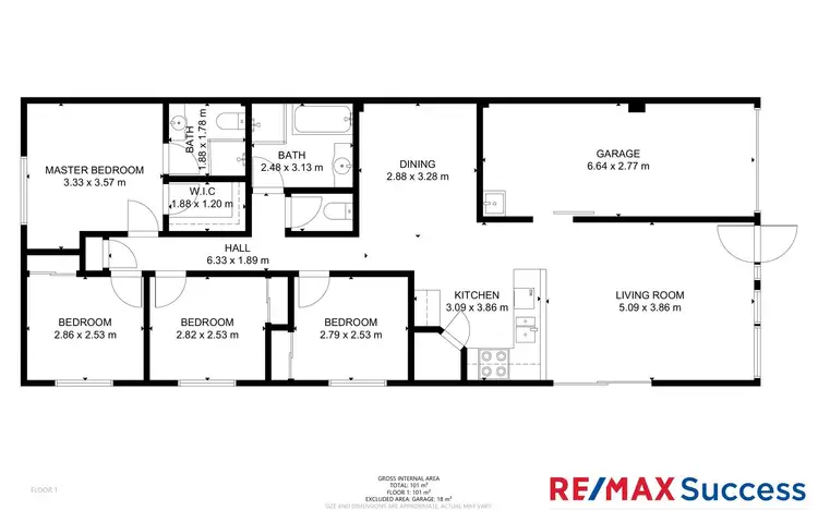 Floorplan of Homely unit listing, 1/767 Greenwattle Street, Glenvale QLD 4350
