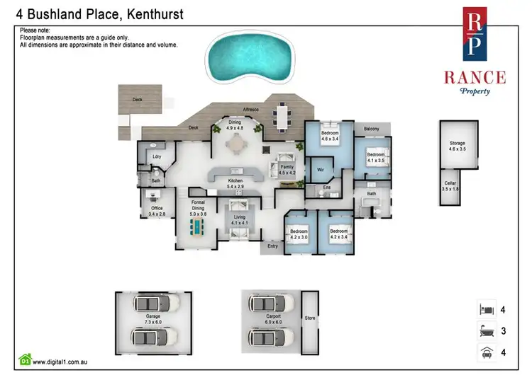 Floorplan of Homely house listing, 4 Bushland Place, Kenthurst NSW 2156