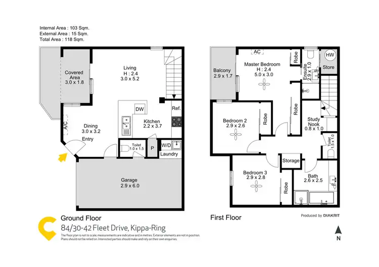 Floorplan of Homely townhouse listing, 84/30-42 Fleet Drive, Kippa-Ring QLD 4021