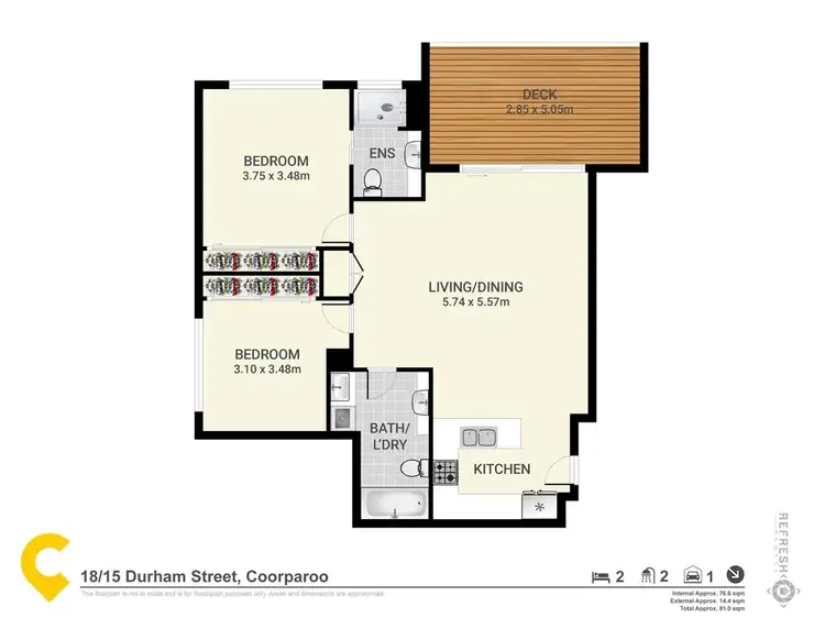 Floorplan of Homely unit listing, 18/15 Durham Street, Coorparoo QLD 4151