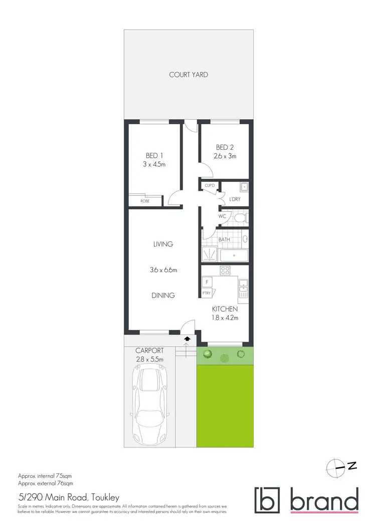 Floorplan of Homely unit listing, 5/290 Main Road, Toukley NSW 2263