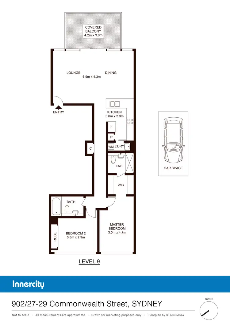 Floorplan of Homely apartment listing, 902/27-29 Commonwealth St, Sydney NSW 2000
